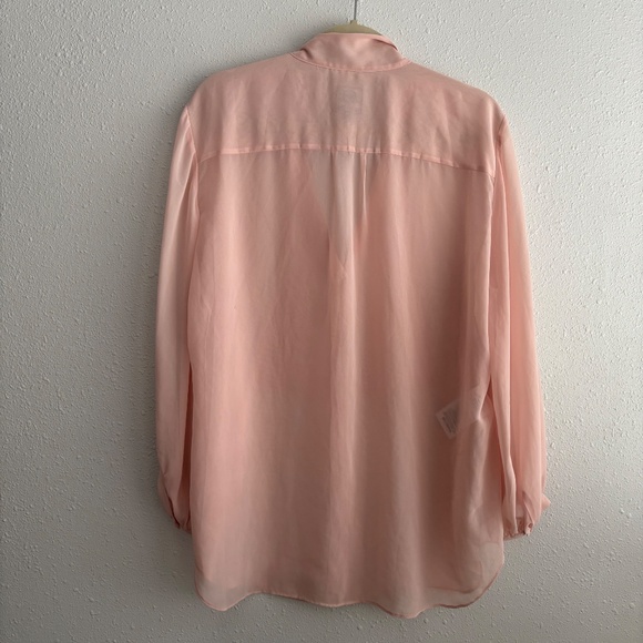 McQ Alexander McQueen Sheer Blush Tie Neck Blouse - Picture 7 of 7